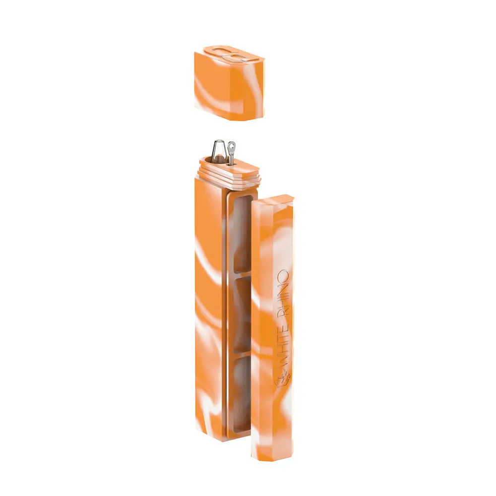 Dab Out Glow In The Dark With Quartz Straw - Orange White 1