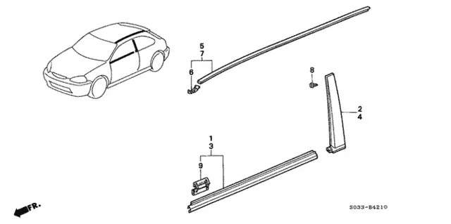 Ek Civic Hatch Roof Moldings 1