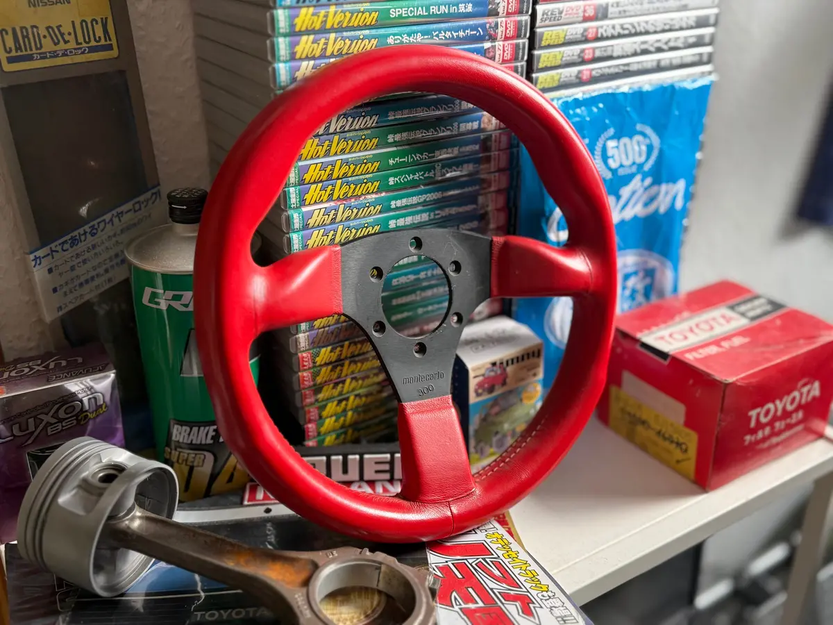 Montecarlo As-30 Red Leather Steering Wheel 1