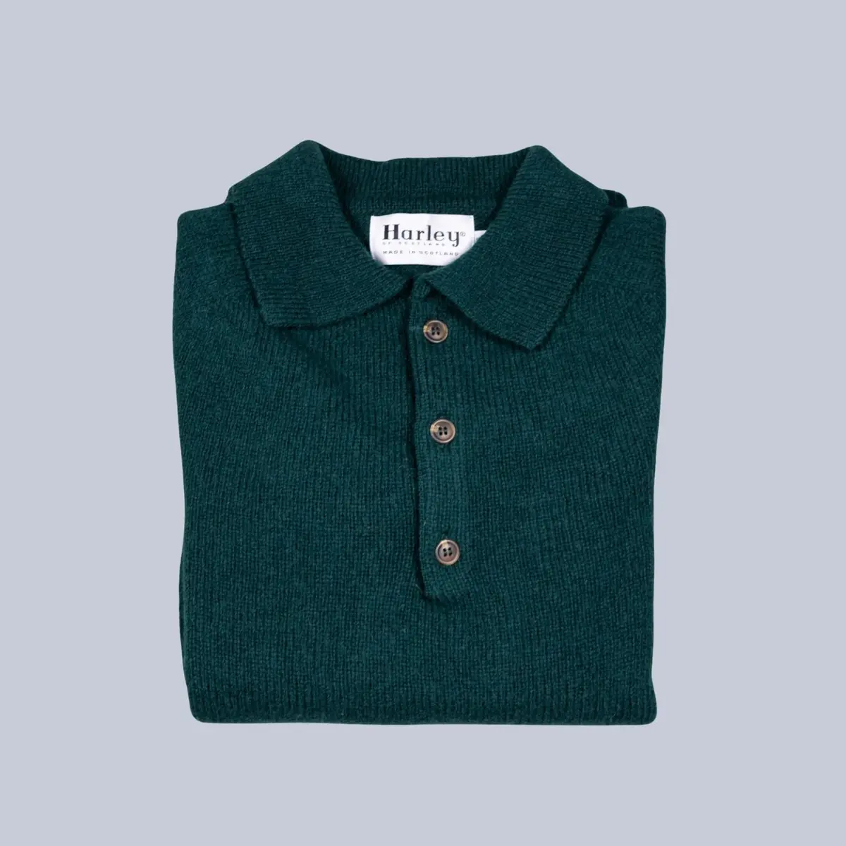 Tartan Green Lambswool 3 Button Sweater 1