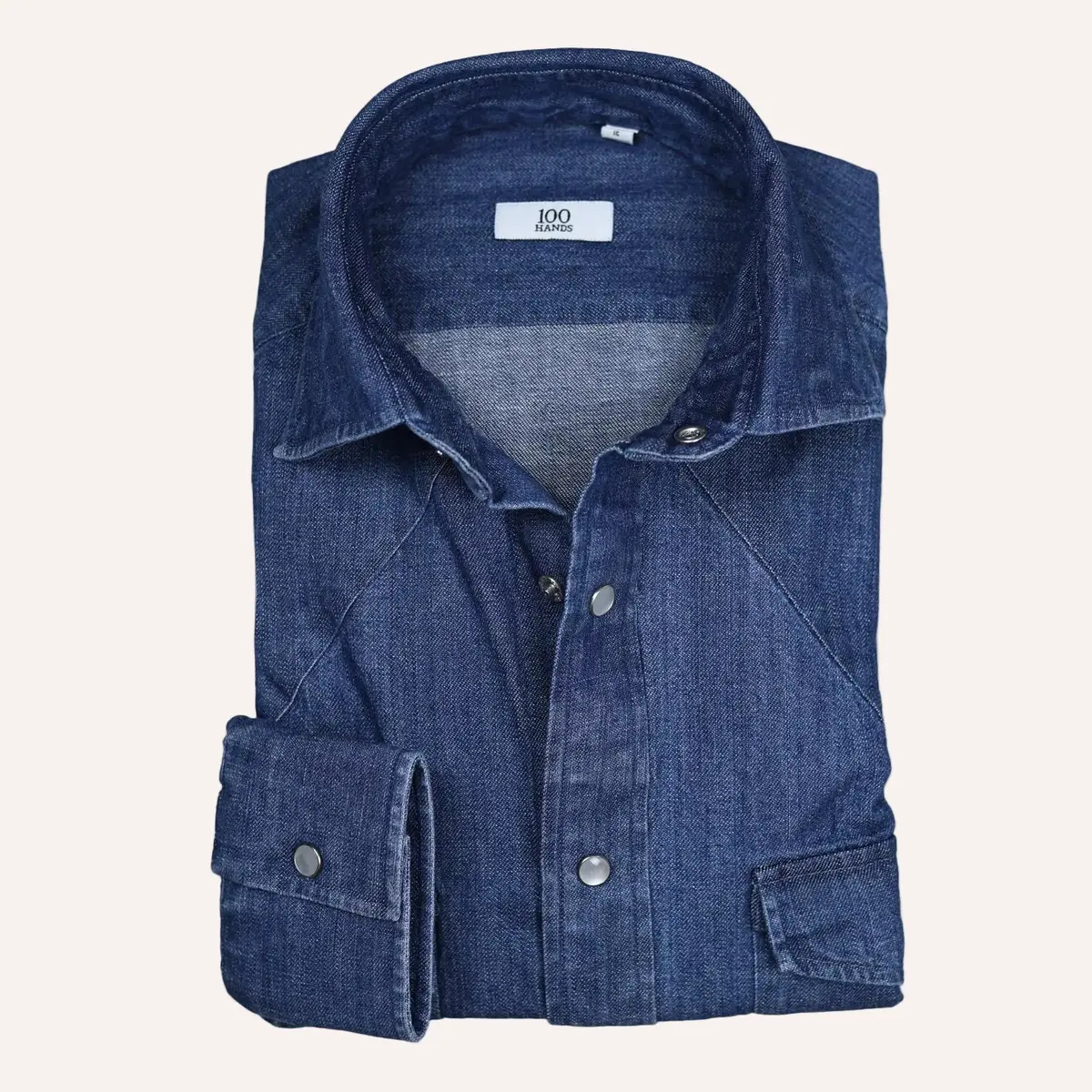 Dark Blue Denim Western Shirt 1