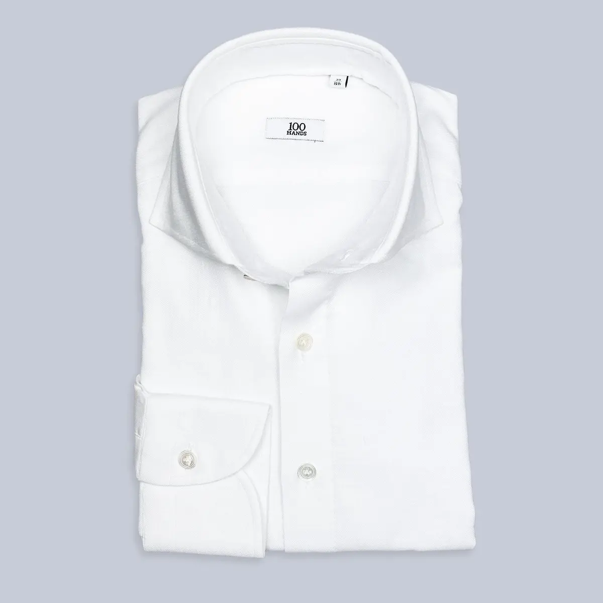 White Cotton Chambray Cutaway Shirt 1