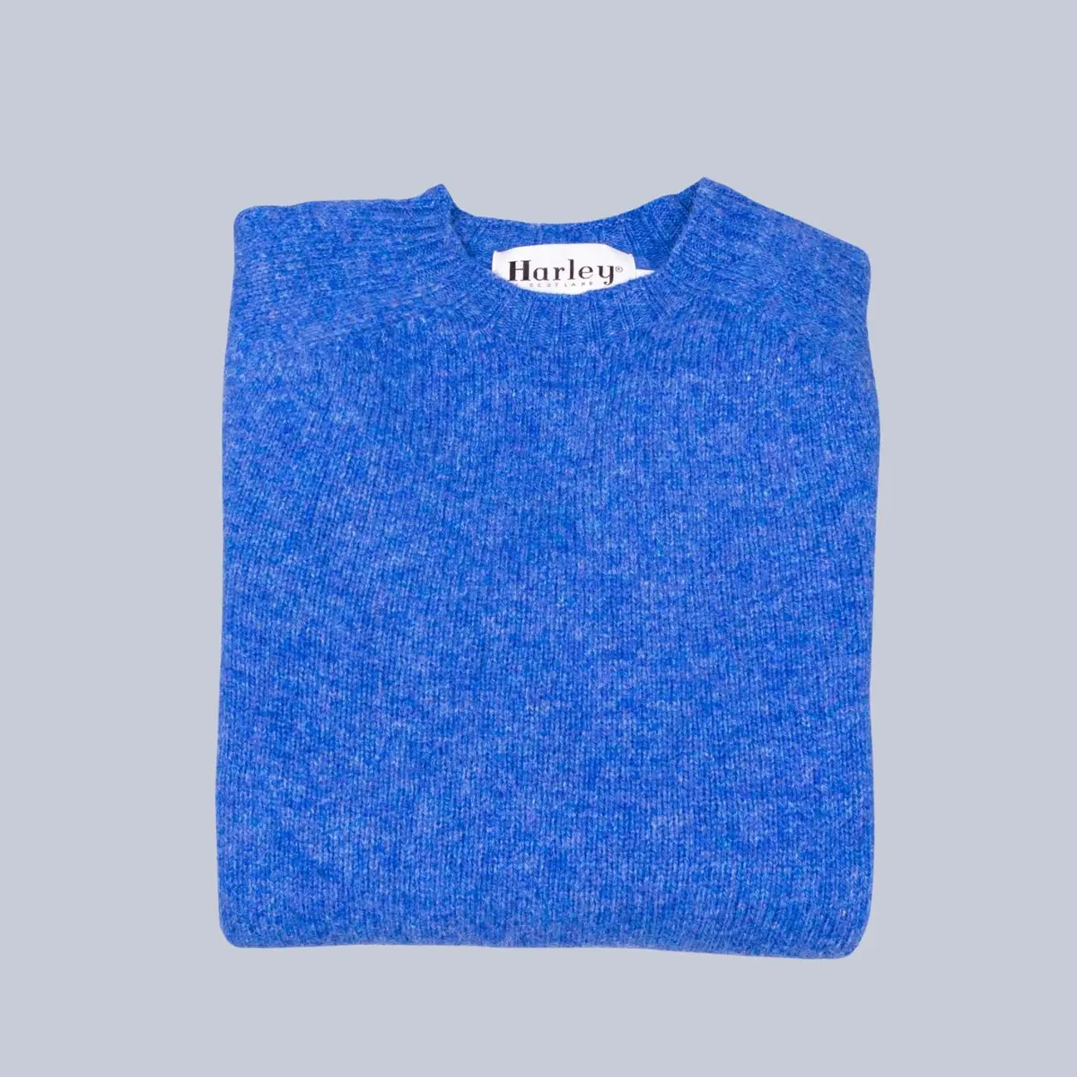 Cobalt Blue Lambswool Crewneck Sweater 1