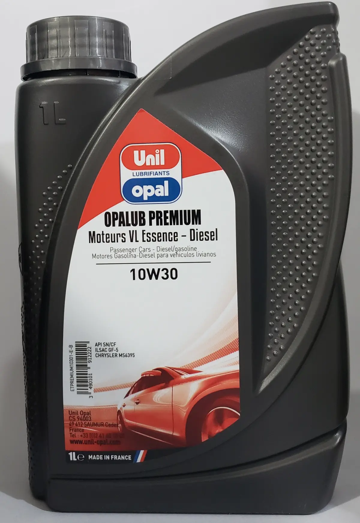 Lubricante Mineral Marca Unil Opal Viscosidad 10W30 Un (1) Litro Opalub Premium 1