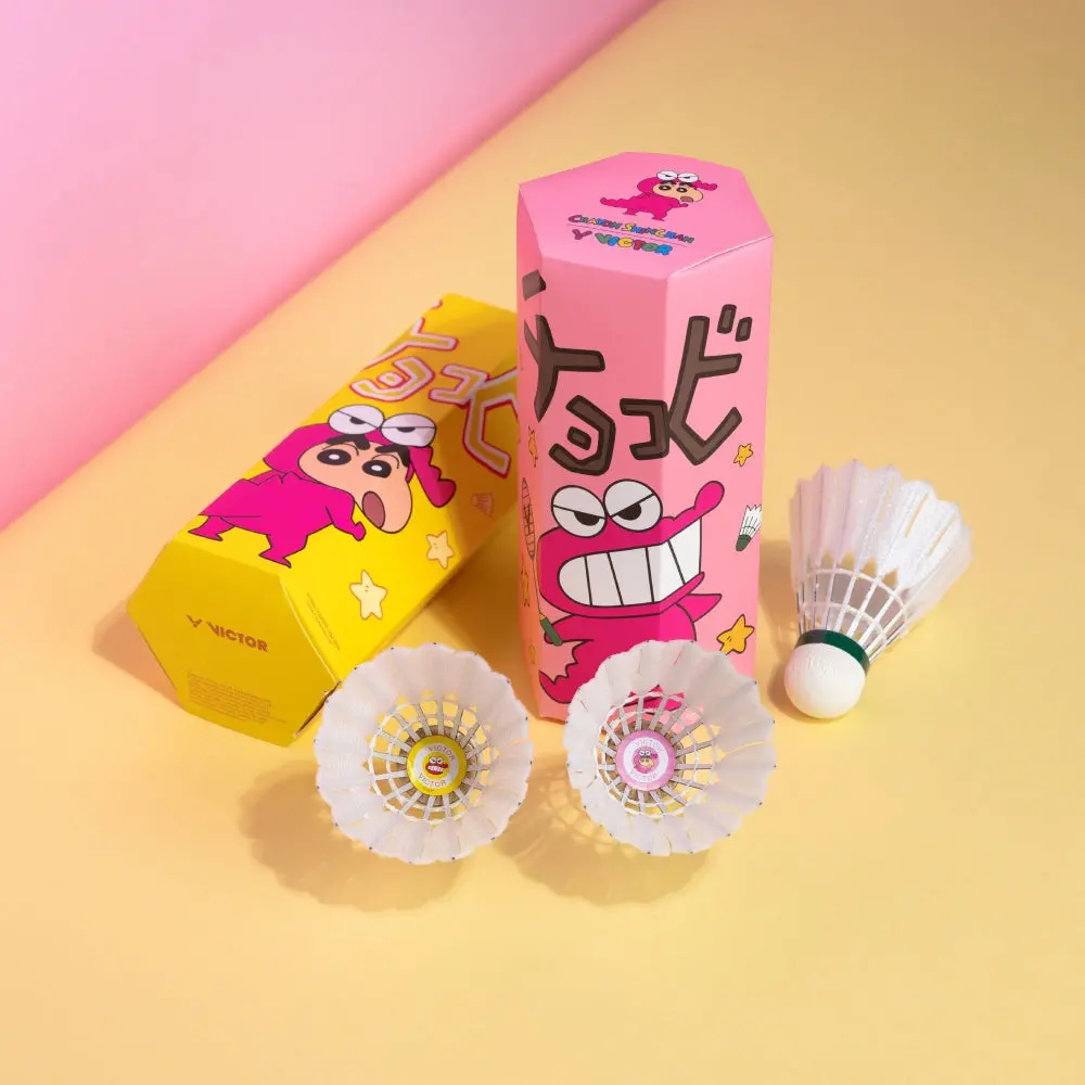 Victor X Crayon Shin Chan New Carbonsonic Synthetic Shuttlecocks (1 Tube, 3 Pcs) 1