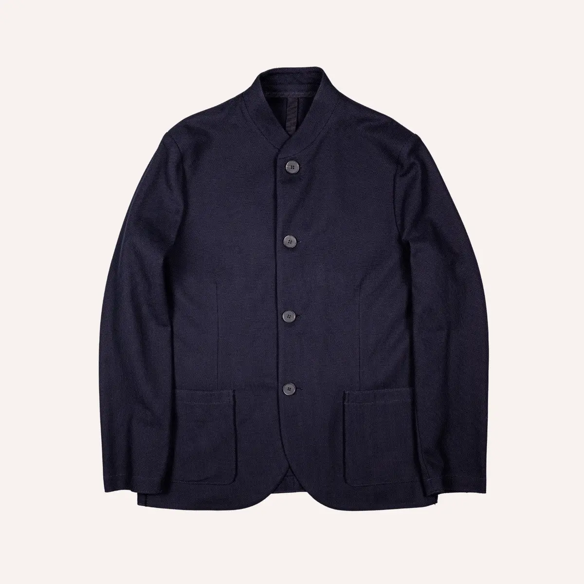 Navy Honeycomb Cotton Nehru Jacket 1