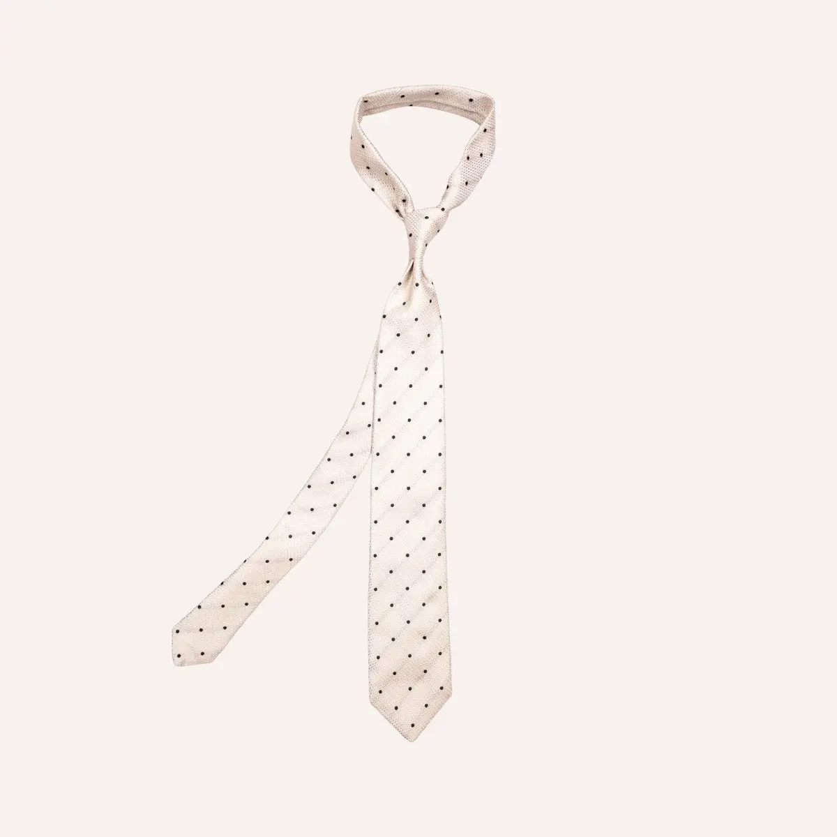 Champange Silk Polka Dot Pattern Tie 1