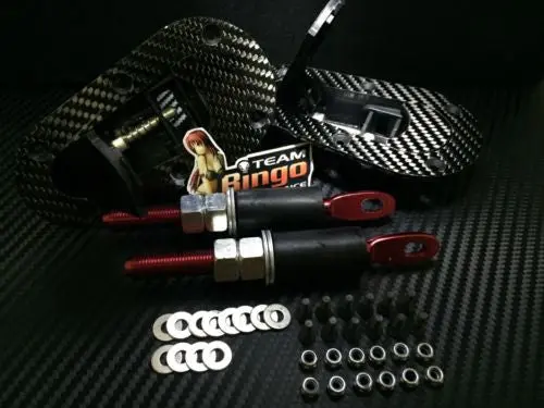 D1 Sanko Carbon Fiber Bonnet Pin Set Flush Mount Hood Latch Lock Kit Motorsport Race Rally Drift 1