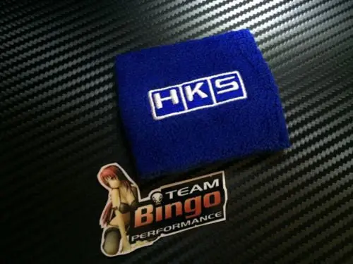 Hks Clutch Brake Oil Reservoir Fluid Tank Sock Cover Blue Wrist Sweat Band 1
