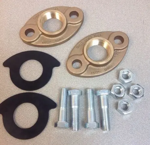 1-1/2" Lead-Free Brass Meter Flange Connection Set For 1.5" Water Meter, 1