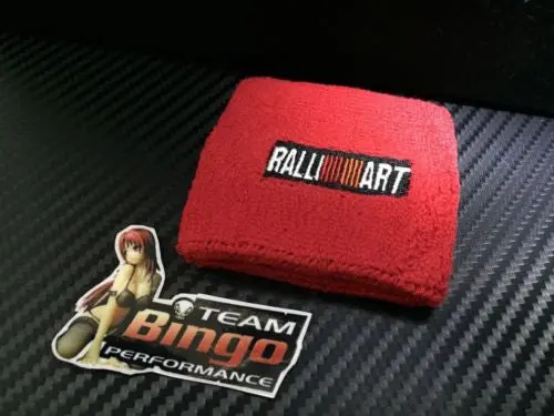 Ralliart Clutch Brake Oil Reservoir Fluid Tank Sock Cover Red Wrist Sweat Band 1
