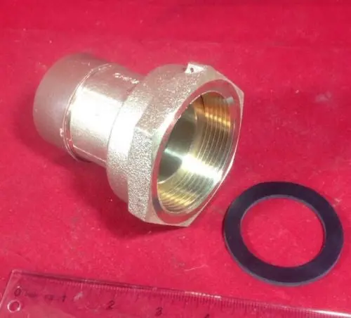 2" Water Meter Coupling, Lead-Free Brass, Female Swivel Meter Nut X Male Npt 1