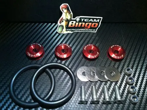 Bumper Quick Release Kit Fastener Fender Guard Clips ( Red ) Jdm Drift Drag 1