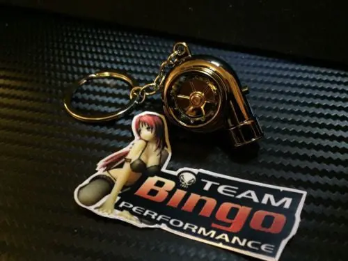 Electronic Spinning Turbo Key Ring / Chain With Led & Sound ( Black ) Jdm Gift 1