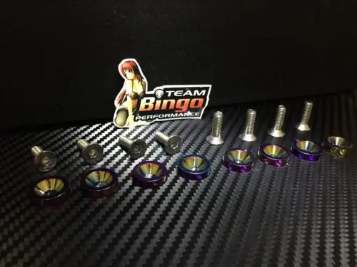 Fender Washers / Bolts ( Neo Chrome ) 8 Pack M6 Countersunk Screws Jdm 1