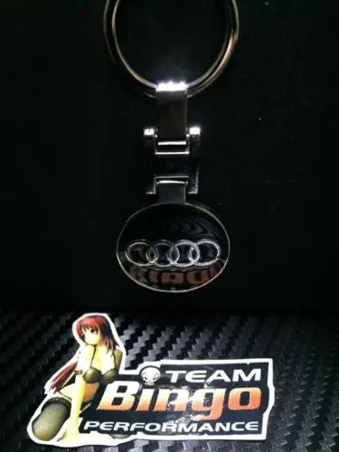 Audi Polished Metal Car Keyring Chains Car Logo Badge Key Rings Au Stock 1