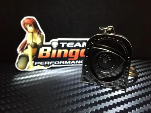 Rotory Key Chain Key Ring Mazda Rotor Rx3 Rx2 Rx4 Rx7 R100 12A 13B 20B Black 1