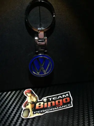 Volkswagen Vw Polished Metal Car Keyring Chains Car Logo Badge Key Ring ( Blue ) 1