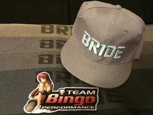 Bride Hat Basball Cap Snap Back Flat Rim Jdm ( Grey ) 1