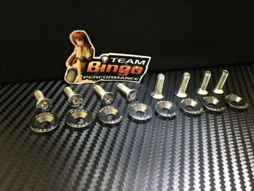 Fender Washers / Bolts ( Grey ) 8 Pack M6 Countersunk Screws Jdm 1
