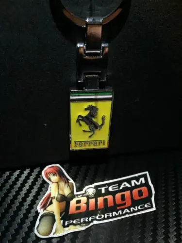 Ferrari Polished Metal Car Keyring Chains Car Logo Badge Key Ring Au Stock 1