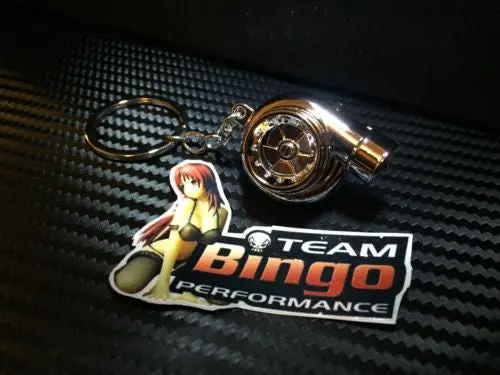 Electronic Spinning Turbo Key Ring / Chain With Led & Sound Chrome Jdm Gift 1