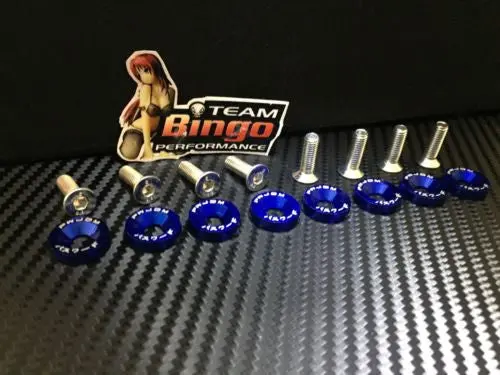Fender Washers / Bolts ( Blue ) 8 Pack M6 Countersunk Screws Jdm 1