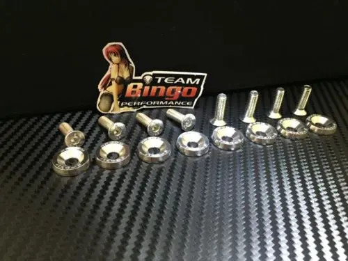 Fender Washers / Bolts ( Silver ) 8 Pack M6 Countersunk Screws Jdm 1