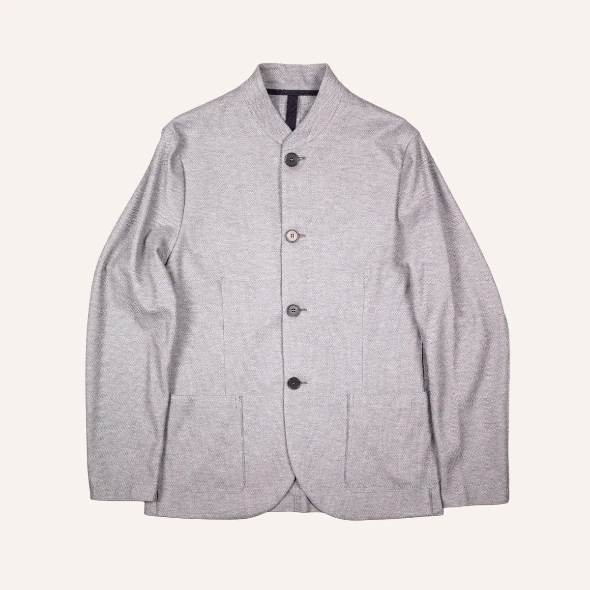 Light Grey Honeycomb Cotton Nehru Jacket 1