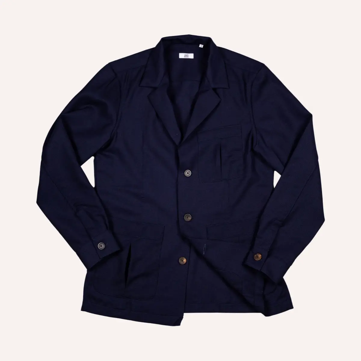 Navy Fresco Hopsack Wool Traveller Jacket 1