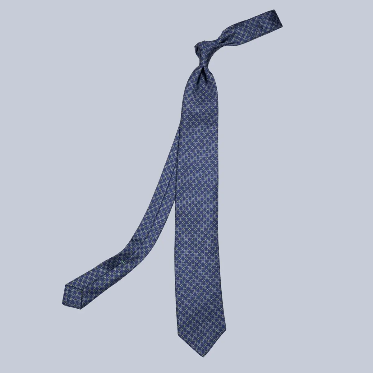 Navy & Gold Flower Pattern Tie 1