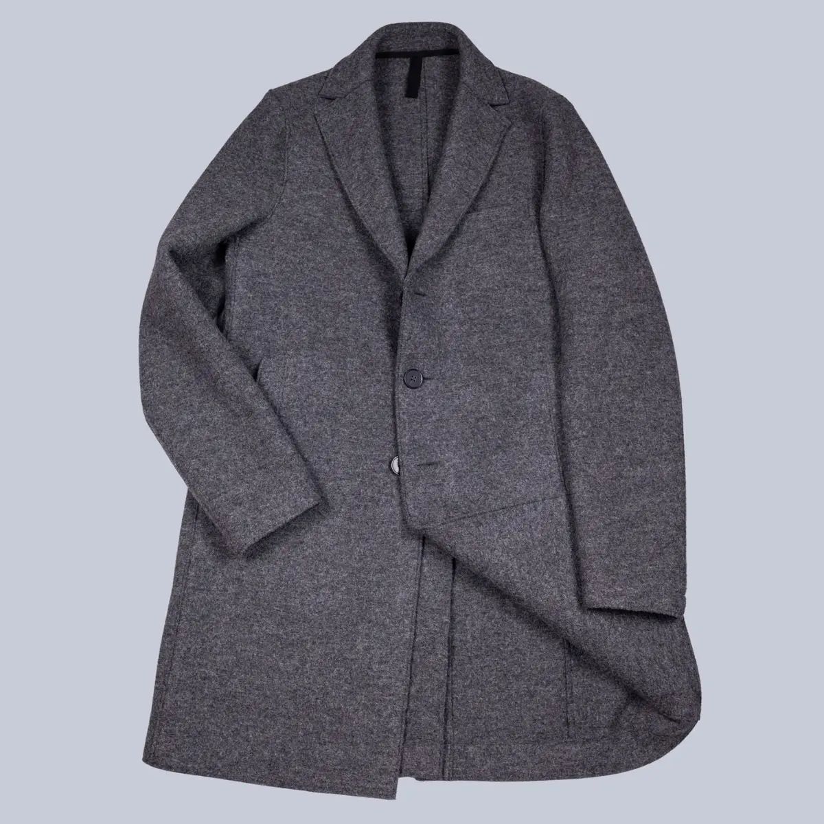 Grey Boiled Wool Coat 1