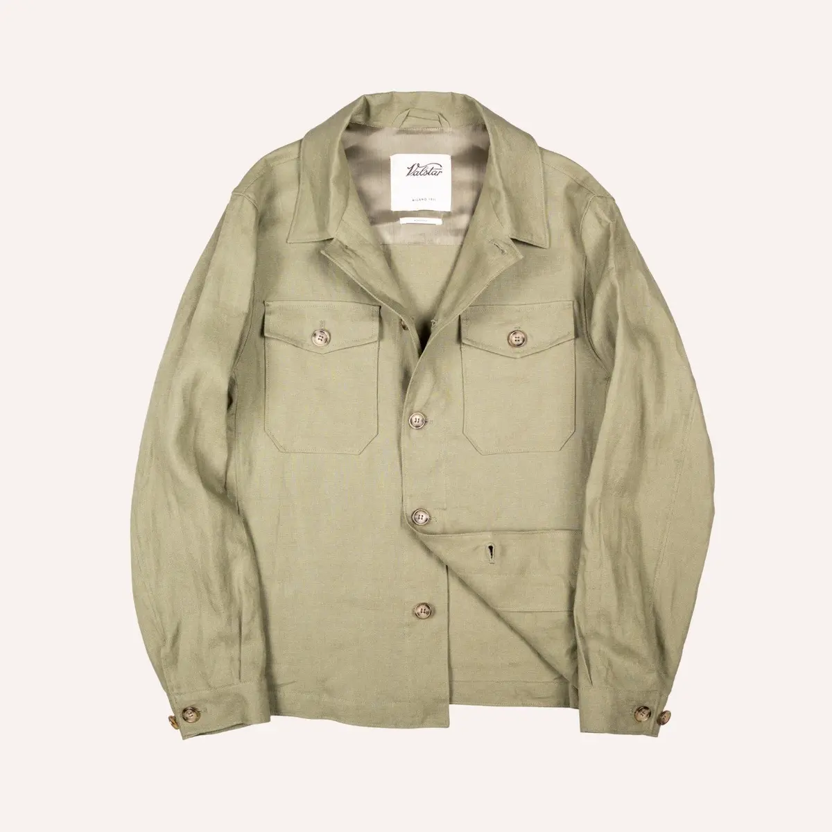 Green Linen Overshirt Jacket 1
