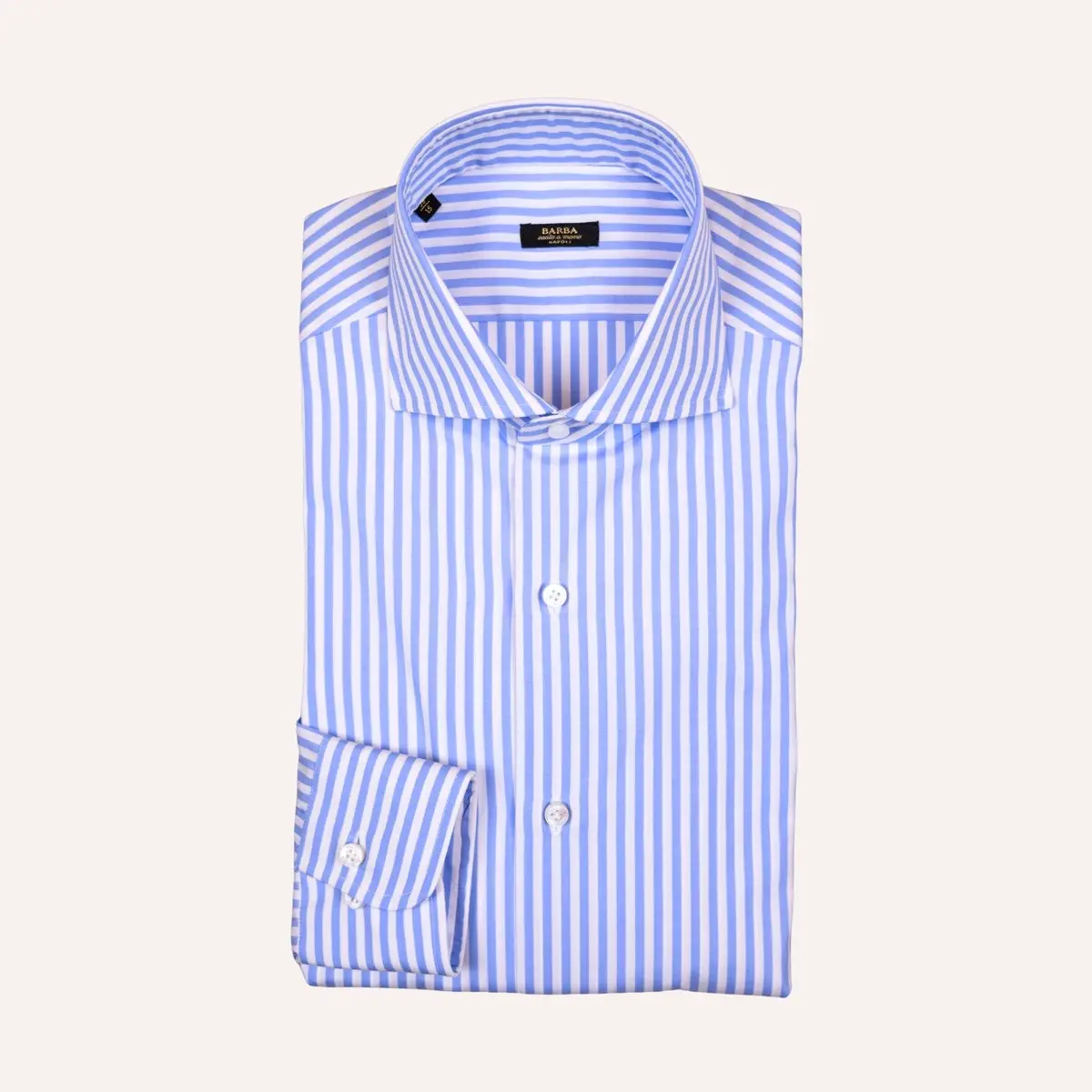 Blue White Striped Slim Fit Cut Away Shirt 1