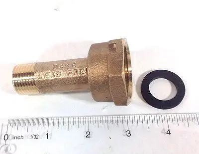 3/4 X 1/2 Water Meter Reducer Coupling, No-Lead Brass 3/4" Swivel Coupling Nut X 1/2" Npt 1