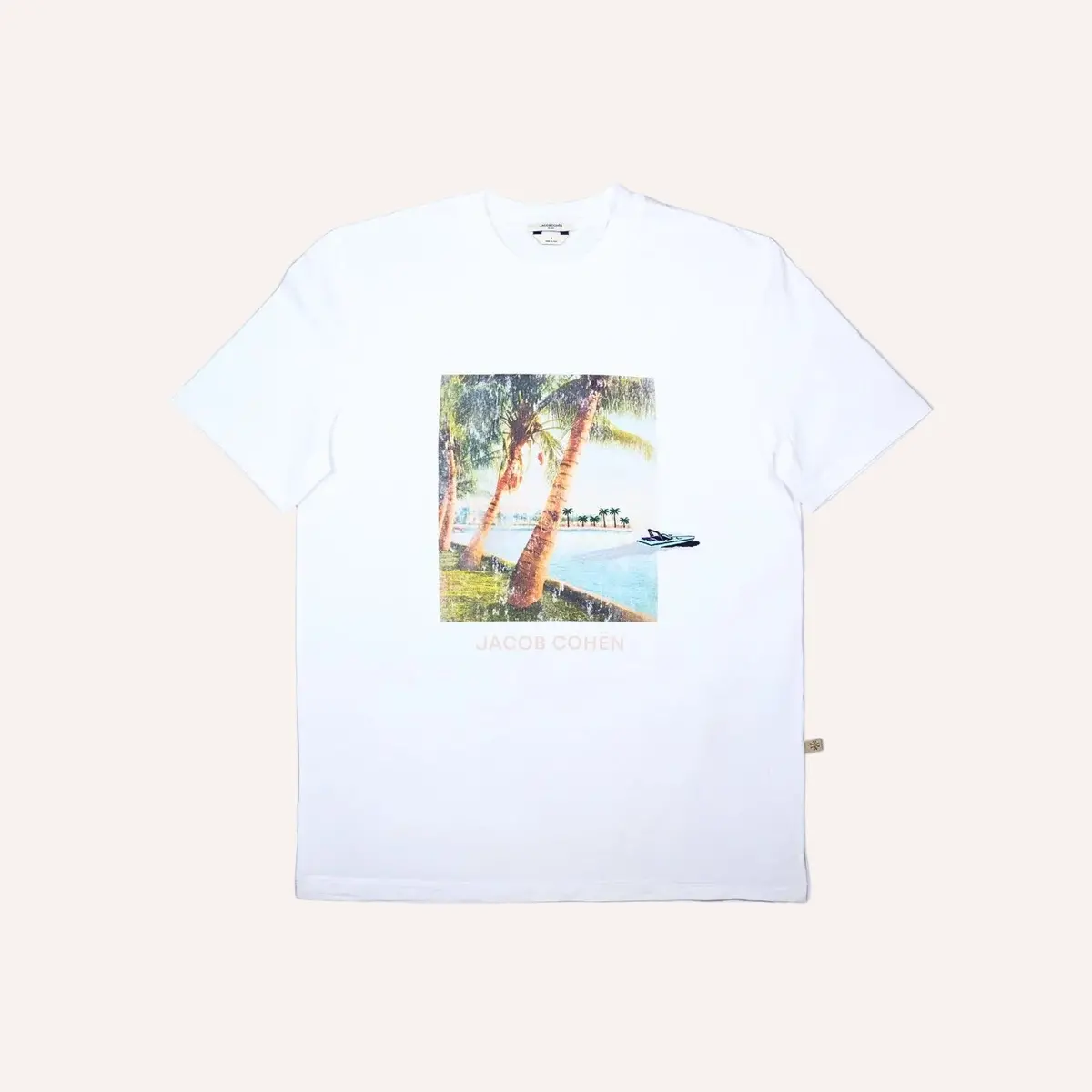 Palm Tree Printed White T-Shirt 1
