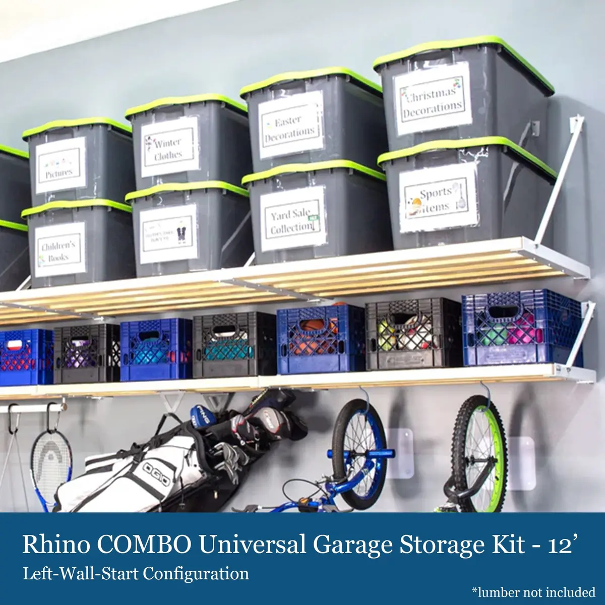 Rhino Combo Universal Garage Wall-Mounted Kit 1