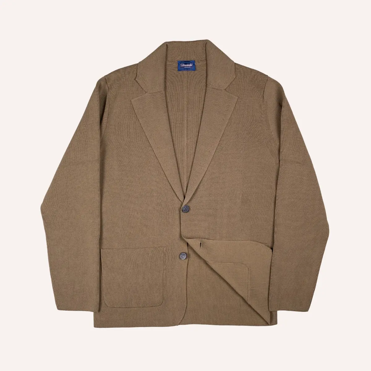 Olive Green Cotton Cardigan Blazer 1