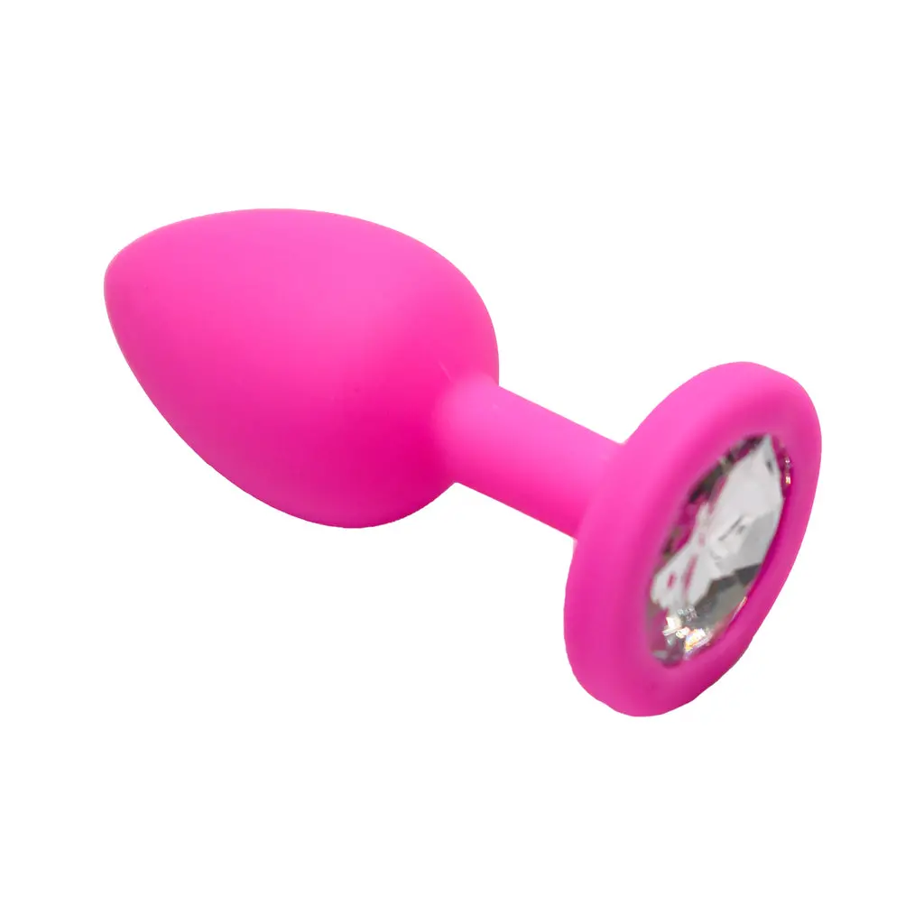Pink Silicone Plug With Gem 1