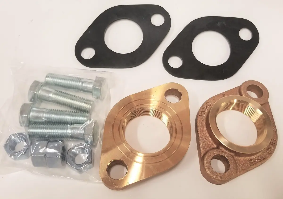 2" Lead-Free Brass Meter Oval Flange Connection Set For 2" Water Meter 2