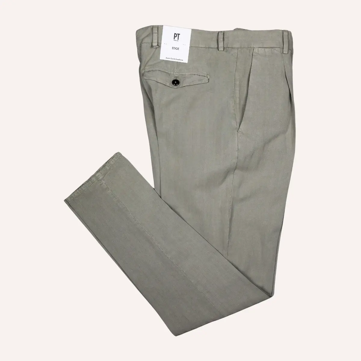 Sage Green Herringbone Trousers 1