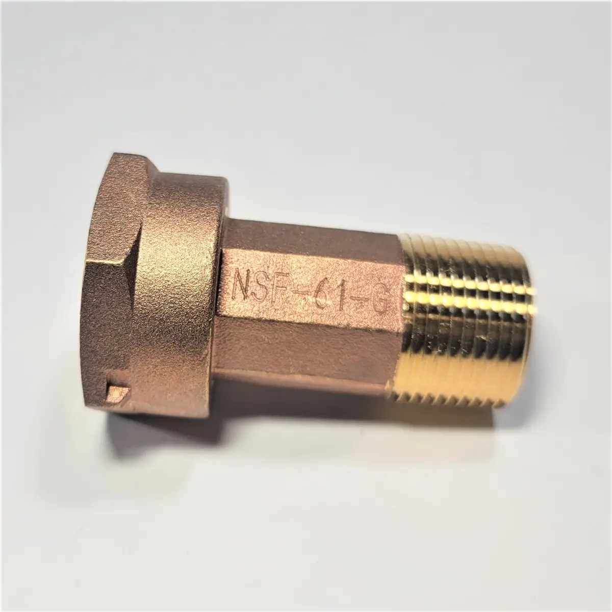 1" Water Meter Coupling, Lead-Free Brass, 1" Fem Swivel Meter X 1" Male Npt 1