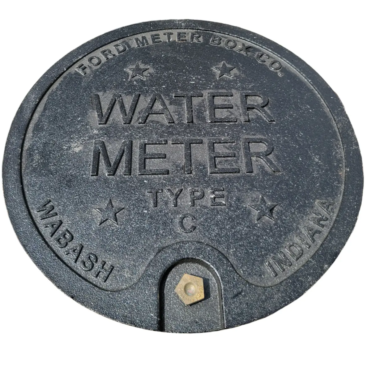 Ford Meter Box Type C 11-1/2" Solid Cast Iron Locking Meter Box Lid #C3l 1