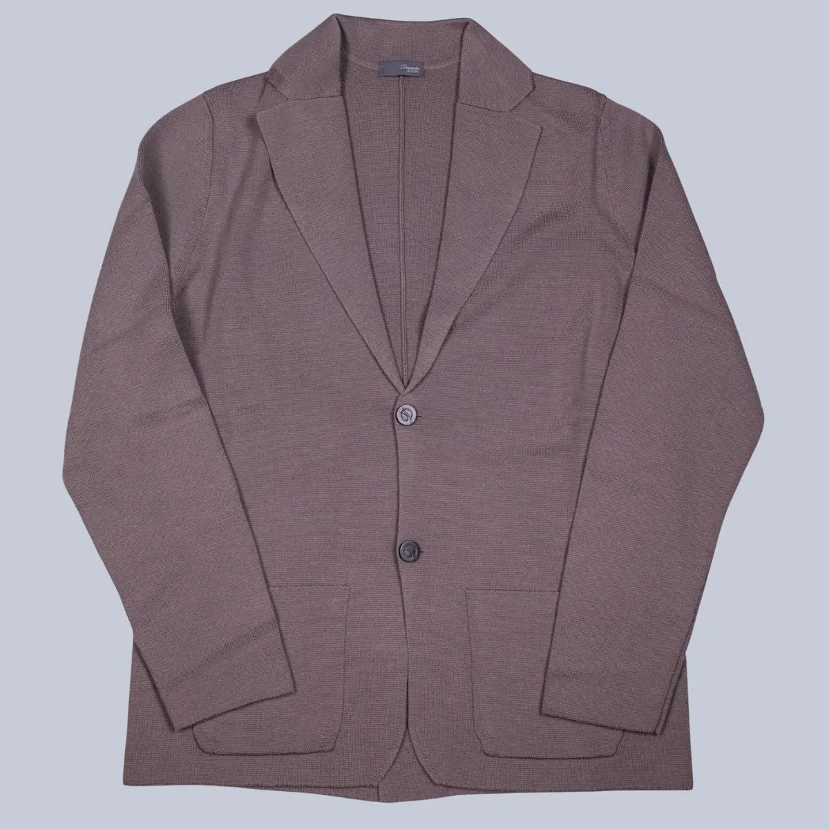 Taupe Extra Fine Merino Wool Cardigan Blazer 1