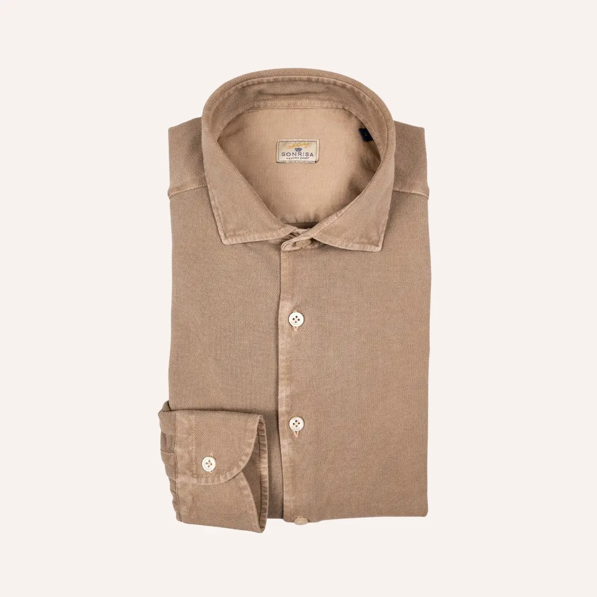 Dark Taupe Cotton Jersey Shirt 1
