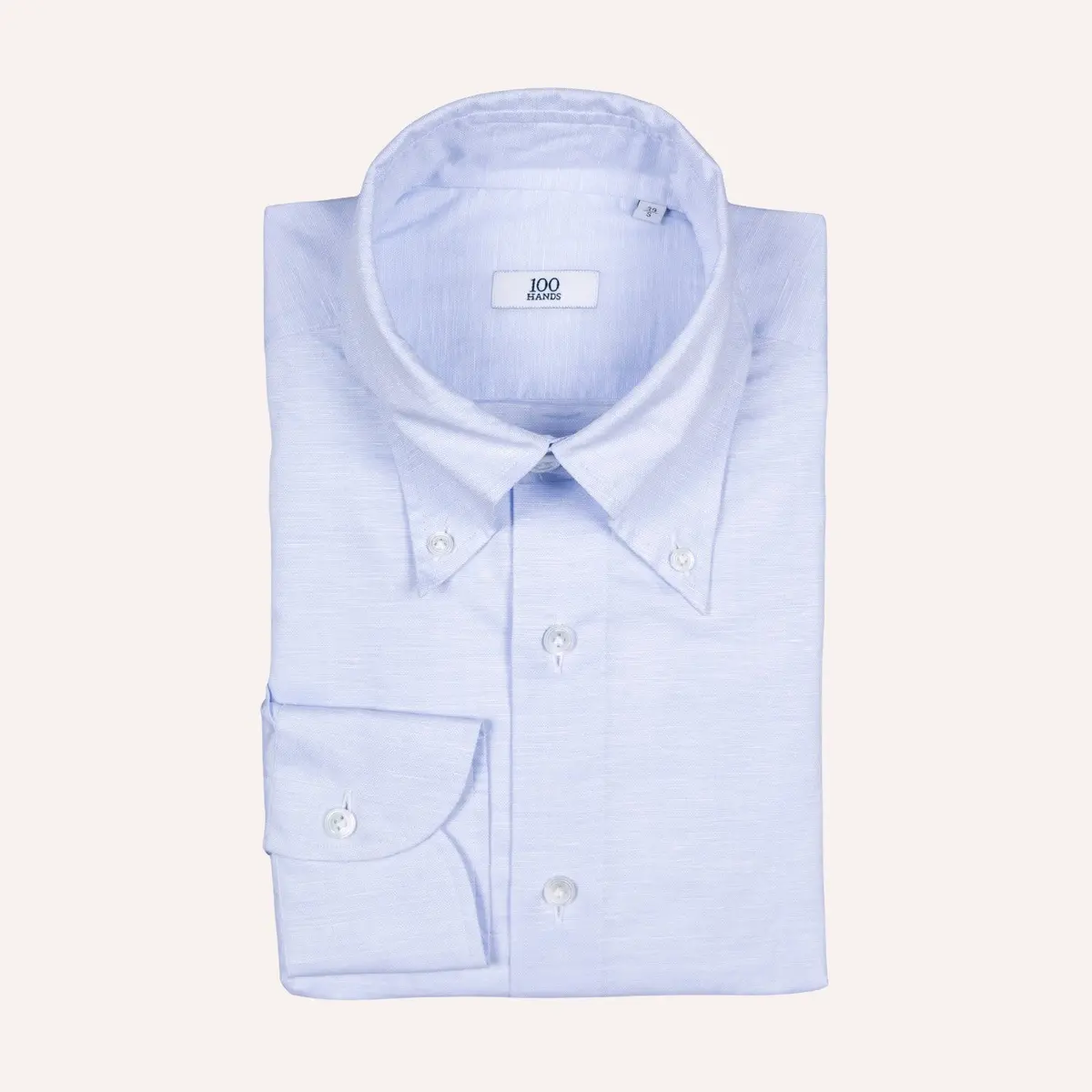 Light Blue Cotton Linen Button Down Shirt 1