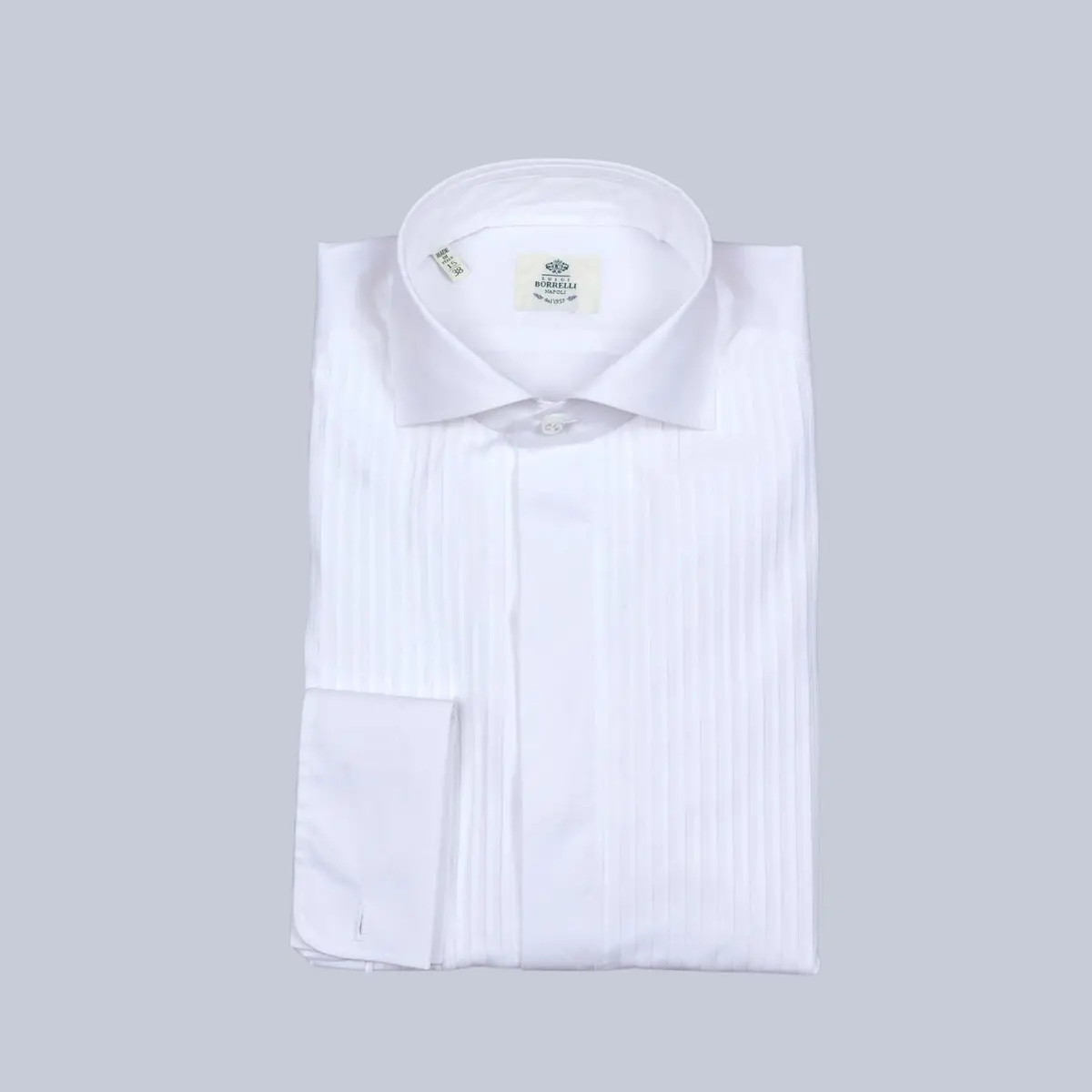 White Tuxedo Shirt Borrelli 1