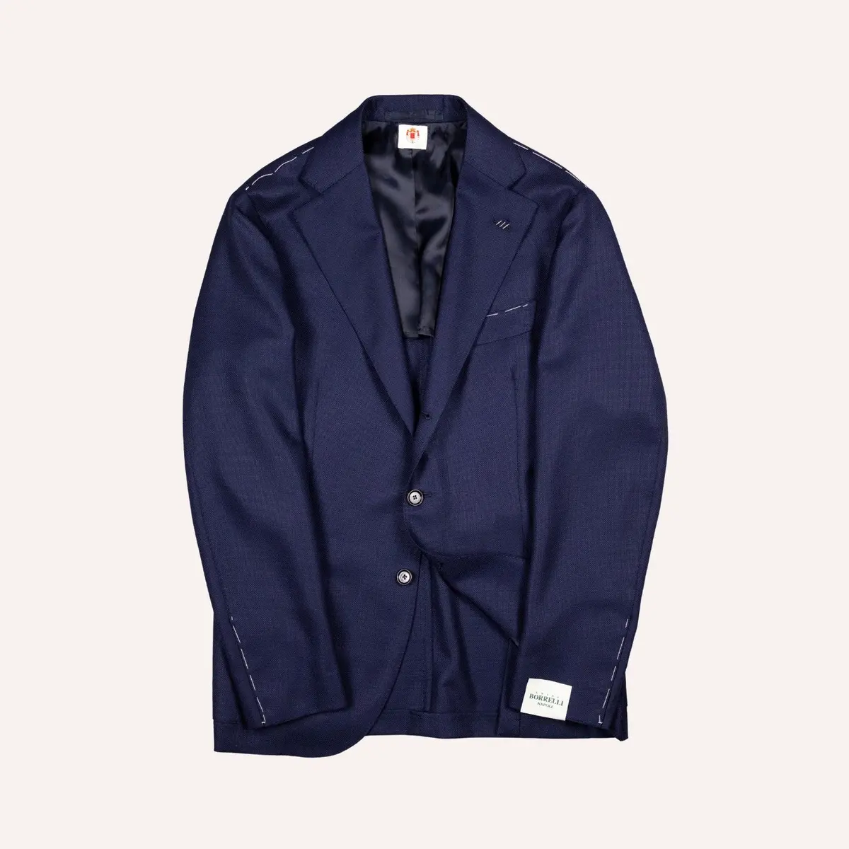 Blue Hopsack Patch Pocket Wool Blazer 1