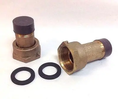 Pair 1" Water Meter Coupling, Lead-Free Brass, 1" Female Swivel Meter Nut X 1" Npt Male 1
