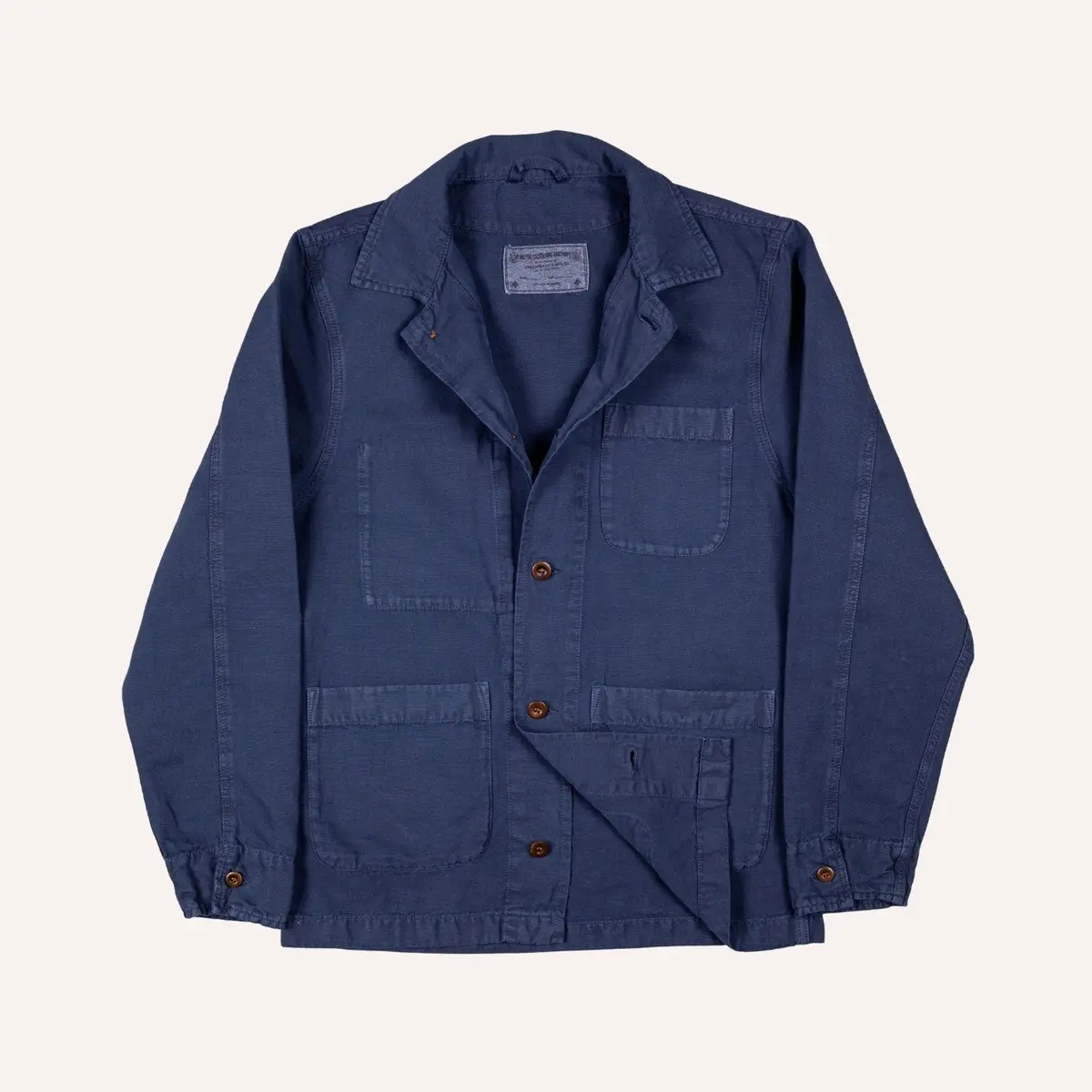 Washed Blue Cotton Linen Overshirt 1